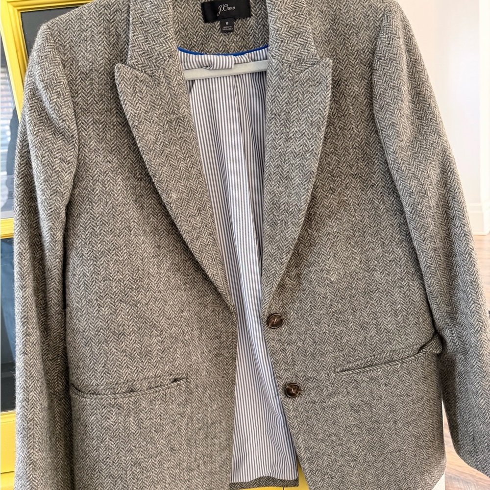 J. Crew Men's Gray Herringbone Sport Coat Blazer